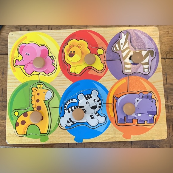 Shaunghai Hong Xin LTD Toys Wooden Zoo Animals Puzzle Poshmark